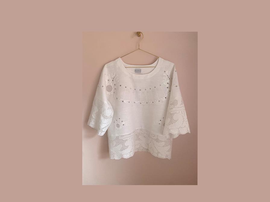hvid bluse redesign Line